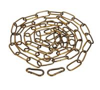 PATIKIL 1pcs 1.82m Cadena de Eslabón, Cadena de Hierro de Colgante de Iluminación con 2 Conectores de Bloqueo de Tornillo de Resorte para Colgar Plantas Lámparas Colgantes Bronce Dorado
