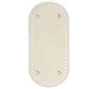 PATIKIL 1Pcs Base para Bolsos de Cuero PU, 25x12cm Bolsa Cojín Inferior Almohadilla con Agujeros y Clavos, Suministros para Hacer Bolsos, Beige