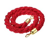 PATIKIL 1pcs Cordón de Barrera, 1.2m Cuerda de Estanquión Trenzada de Poste con Gancho Dorado para Postes Soportes de Nylon para Cola Divisor Multitud Hotel Control, Rojo