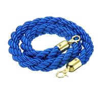 PATIKIL 1pcs Cordón de Barrera, 1.2m Cuerda de Estanquión Trenzada de Poste con Gancho Dorado para Postes Soportes de Nylon para Cola Divisor Multitud Hotel Control, Azul