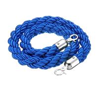 PATIKIL 1pcs Cordón de Barrera, 1.2m Cuerda de Estanquión Trenzada de Poste con Gancho Plateado para Postes Soportes de Nylon para Cola Divisor Multitud Hotel Control, Azul