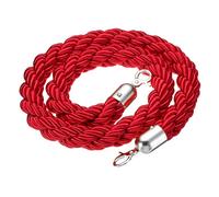 PATIKIL 1pcs Cordón de Barrera, 1.2m Cuerda de Estanquión Trenzada de Poste con Gancho Plateado para Postes Soportes de Nylon para Cola Divisor Multitud Hotel Control, Rojo