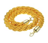 PATIKIL 1pcs Cordón de Barrera, 1.8m Cuerda de Estanquión Trenzada de Poste con Gancho Dorado para Postes Soportes de Nylon para Cola Divisor Multitud Hotel Control, Amarillo