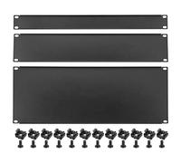 PATIKIL 1U, 2U, 4U Vacío Panel Metal Estante Montaje, 19 Pulgadas, 1 Juego Relleno Panel Montaje Espaciador Estante Cierre Panel Kit para Caja Servidor Estante Gabinete Negro