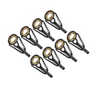 PATIKIL 2,0mm Pescar Caña Punta Reparación Kit, 8uds Inoxidable Acero Poste Anillo Guía Reemplazo para Salada Agua Dulce Agua Pesca, Oro
