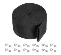 PATIKIL 2.4" 20 Pies Protectora Manguera Manga con Presión Cierre, Poliéster Fibra Cable Cubierta Funda Protección para Soldadura TIG Antorcha Hidráulica Manguera, Negra