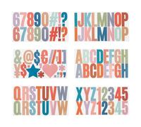 PATIKIL 2.5" Letra Número, 6 Pegatinas Adhesivas Autoadhesivas de Letras Y Números de Fuente Grande Kit de Pegatinas de Alfabeto de Colores para Cumpleaños Anuncios Tablón