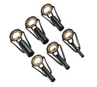 PATIKIL 2-6mm Pescar Caña Punta Reparación Kit, 6uds Inoxidable Acero Poste Anillo Guía Reemplazo para Salada Agua Dulce Agua Pesca, Oro