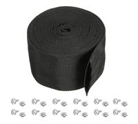 PATIKIL 2.8" 20 Pies Protectora Manguera Manga con Presión Cierre, Poliéster Fibra Cable Cubierta Funda Protección para Soldadura TIG Antorcha Hidráulica Manguera, Negra