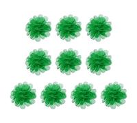 PATIKIL 2.8" Gasa Flores, 10uds Malla Tela Flores Costura Tela Apliques Diadema Adornos para Bricolaje Artesanía Boda Decoración, Verde
