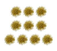PATIKIL 2.8" Gasa Flores, 10uds Malla Tela Flores Costura Tela Apliques Diadema Adornos para Bricolaje Artesanía Boda Decoración, Jengibre