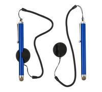 PATIKIL 2 bolígrafos capacitivos para pantalla con cuerda de resorte, base de fijación de alta sensibilidad para teléfono móvil, navegación de coche, GPS, POS, tablet, portátil, color azul oscuro
