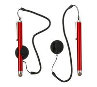 PATIKIL 2 bolígrafos capacitivos para pantalla con cuerda de resorte, base de fijación de alta sensibilidad para teléfono móvil, navegación de coche, GPS, POS, tablet, portátil, color rojo