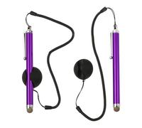 PATIKIL 2 bolígrafos capacitivos para pantalla con cuerda de resorte, base de fijación de alta sensibilidad para teléfono móvil, navegación de coche, GPS, POS, tablet, portátil, color morado