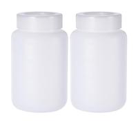 PATIKIL 2 Botellas de Reactivos de 2000 ml, Botellas de Boca Ancha de PE con Tapa de Rosca para Almacenamiento de Muestras Líquidas, Sellado Transparente Blanco