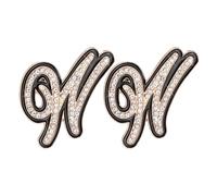 PATIKIL 2 broches de letras de diamantes de imitación, broche de letra inicial W, broche de metal con cristal del alfabeto A-Z, borde negro para mujer, joyería, regalo, ropa, sombrero, vestido, abrigo