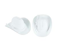 PATIKIL 2 Cappellini Da Cowboy Miniaturizzati, Bianchi MiniWestern Accessori Per Case Delle Bambole Decorazioni Per Capelli Matrimoni Feste Abiti Pupazzi Di Neve, 8.5 x 7.2 x 4