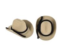 PATIKIL 2 Cappellini Da Cowboy Miniaturizzati, Mini Cappello Western In Stile Cowboy Accessori Per Case Delle Bambole Artigianato Bambole Decorazioni Per Capelli Matrimoni Feste Pupazzo Di