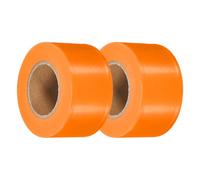 PATIKIL 2 Pack Cinta De Señalización Fluorescente Naranja, Cinta De PVC No Adhesiva Neon De 1.5" X 150 Pies Para Marcado De Árboles, Marcado De Senderos