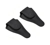 PATIKIL 2 Paquete 4.5"x2.6" Bordado Tijeras Funda PU Cuero Pequeño Negro | Uñas Cutícula Tijera Cubierta, Punta Pinzas Tijeras Protector Estuche