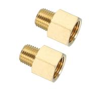 PATIKIL 2 Paquete de Adaptador de Reducción de Latón, Casquillo Hexagonal de 3/8" NPT Macho a 1/4" NPT Hembra, Adaptador de Extensión de Tubería para Caño de Bañera y Ducha, Dorado