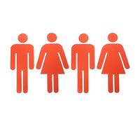 PATIKIL 2 Pares Adhesivos Señales Baño, WC Cartel Señal Hombre y Mujer Acrílico Placa de Puerta Aseo Fácil de Aplicar para Cafetería Restaurante Hotel,67mm Ancho, Rojo