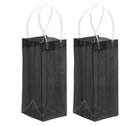 PATIKIL 2 Pcs Bolsas De Vino Helado Bolsas De Regalo Transparentes Negro
