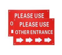 PATIKIL 2 Pcs Letrero Por Favor Utilice Otra Entrada, 12x8 Pulgadas Flecha Derecha, Letrero Direccional De Aluminio Compuesto Para Uso En Oficinas Almacenes Negocios Exterior Interior