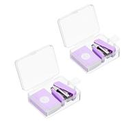 PATIKIL 2 Pcs Mini Grapadora con 800 Grapas Estándar, Set de Grapadoras de Escritorio Morandi Lindas Grapadoras de Oficina Capacidad de 20 Hojas para Suministros de Oficina, Morado