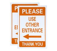 PATIKIL 2 Pcs Señal De Por Favor Utilice Otra Entrada Gracias, 12x8" Flecha Izquierda, Señal Direccional De Composite De Aluminio Para Oficina Almacén Negocio Exterior, Naranja