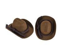 PATIKIL 2 Pezzi MiniDa Cowboy Marroni Accessori In Miniatura Per Case Delle Bambole Per Artigianato Bambole Decorazioni Per Capelli Festa Di Nozze Pupazzo Di Neve 6.6 x 5 x 3 cm