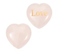 PATIKIL 2 piedras de cristal natural en forma de corazón, piedra de preocupación de amor de 1.2 pulgadas con palabras inspiradoras, cristales de ansiedad para mujeres, regalos de estrés, meditación