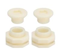 PATIKIL 2 Piezas Conector de Pared Abs G 3/4 Conector de Tanque Blanco | de Agua de Doble Rosca, con Junta de Sellado de Pvc, para Cubo de Lluvia Fregaderos Acuarios