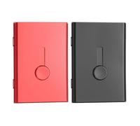 PATIKIL 2 Piezas De Portatarjetas De Presentación, Estuche Deslizable De Aleación De Aluminio para Tarjetas De Crédito Identificación Hombres Mujeres (Rojo/Negro)