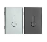 PATIKIL 2 Piezas De Portatarjetas De Visita, Estuche Deslizable De Aleación De Aluminio para Tarjetas De Crédito, Identificación Y Más para Hombres Y Mujeres (Gris/Negro)