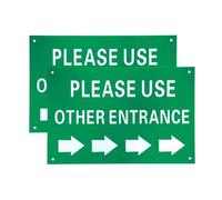 PATIKIL 2 Piezas Letrero Por Favor Utilice Otra Entrada, 12x8" Flecha Derecha, Letrero Direccional De Aluminio Compuesto Para Uso En Oficinas Almacenes Negocios Exteriores Interiores