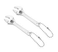 PATIKIL 2 Piezas Llave Ajustable Mini 2.5" Acero 45 Negro Pequeña Plateado
