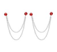 PATIKIL 2 Plateado Broches De Cadena De Cristal Con Lentejuelas Piezas Colgante De Borla Redondo Con Cristales Broches Para Solapa De Traje Para Mujeres Y Hombres Ropa Vestido Abrigo
