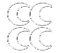 PATIKIL 2 Pulgadas Aros Atrapasueños, 4 Pcs Anillos Metálicos Navideños Macramé Diadema Floral para Casa Coche Manualidades Boda Decoración de Pared, Plata Claro