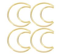 PATIKIL 2 Pulgadas Aros Atrapasueños, 4 Pcs Anillos Metálicos Navideños Macramé Diadema Floral para Casa Coche Manualidades Boda Decoración de Pared, Dorado