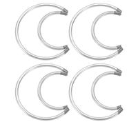PATIKIL 2 Pulgadas Aros Atrapasueños, 4 Pzas Anillos Metálicos Navideños Macramé para Diadema Floral para Decoración de Pared de Hogar Coche DIY Artesanía Boda, Plata