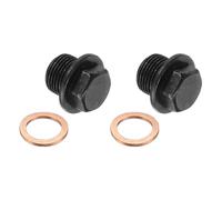 PATIKIL 2 Pz Tapón De Tubería Métrico M14 X 1.5 Mm Cabezal Hexagonal | Externo Con Brida, Conector Macho Con Arandela De Cobre, Para Sellado De Aceite Gas Y Agua