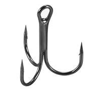 PATIKIL 2# Triple Pescado Anzuelo, 20 Paquetes 1.02" L Carbono Acero Afilado Redondo Doblar Gancho Triple Púas Gancho para Dulce Agua Salada Agua, Negro
