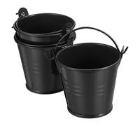 PATIKIL 2"x2" Pequeño Metal Cubo, 3 Paquete Colorido Cubos Lindo Caramelo Pequeño Decorativo Cubos con Manijas para Artesanías Fiesta Recuerdos, Negro