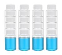 PATIKIL 20 Piezas Reactivo Botellas 100ml PET Boca Ancha Botellas Redondas con Tapa de Rosca para Muestras Líquidas Sólidas Laboratorio Reactivos Almacenamiento Transparente