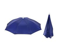 PATIKIL 20 Pulgadas Pesca Paraguas Sombrero, 2 Paquetes Elástico Plegable Sol Lluvia Gorra Cabeza Paraguas Manos Libres para Exterior Pesca Camping, Oscuro Azul