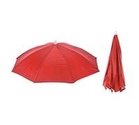 PATIKIL 20 Pulgadas Pesca Paraguas Sombrero, 2 Paquetes Elástico Plegable Sol Lluvia Gorra Cabeza Paraguas Manos Libres para Exterior Pesca Camping, Rojo