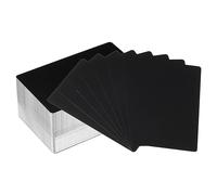 PATIKIL 200 Pcs Metal Visita Tarjetas En Blanco, 0,21mm Grosor 3,4x2,1 Pulgadas Aluminio Grabar Imprimible Nombre Tarjeta para Personalizado Bricolaje, Mate Negro