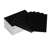 PATIKIL 200 Pcs Metal Visita Tarjetas En Blanco, 0,21mm Grosor 3,4x2,1 Pulgadas Aluminio Grabar Imprimible Nombre Tarjeta para Personalizado Bricolaje, Negro