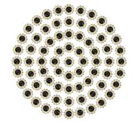 PATIKIL 200 Piezas de Pedrería de Coser Cristales 12mm 2 Capas Negro | Coser Girasol Flores Garra Pedrería Cristales Gemas de Vidrio Base de Metal, para Vestido de Boda Ropa